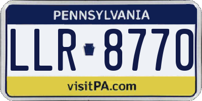 PA license plate LLR8770