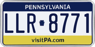 PA license plate LLR8771