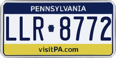 PA license plate LLR8772