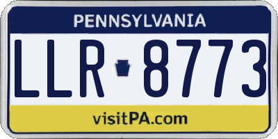 PA license plate LLR8773