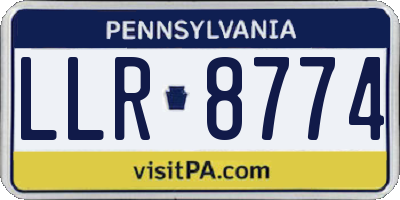 PA license plate LLR8774