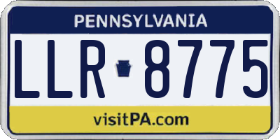 PA license plate LLR8775