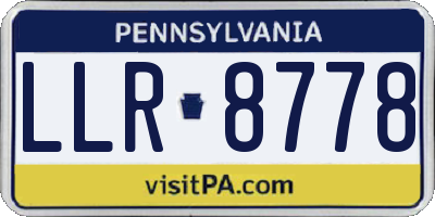 PA license plate LLR8778