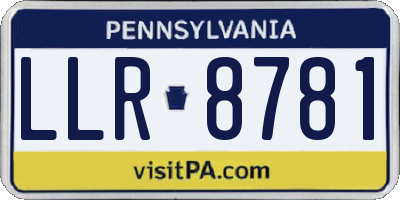 PA license plate LLR8781