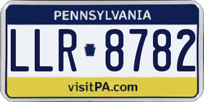 PA license plate LLR8782