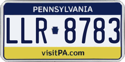 PA license plate LLR8783