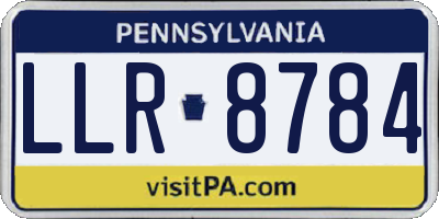 PA license plate LLR8784