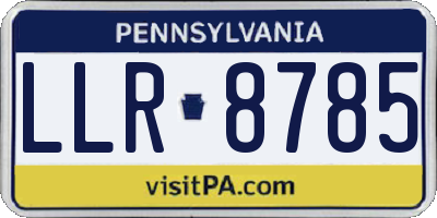 PA license plate LLR8785