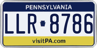 PA license plate LLR8786