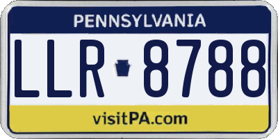 PA license plate LLR8788