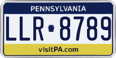 PA license plate LLR8789