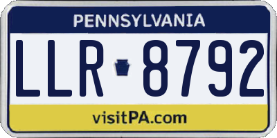 PA license plate LLR8792