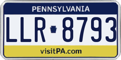 PA license plate LLR8793