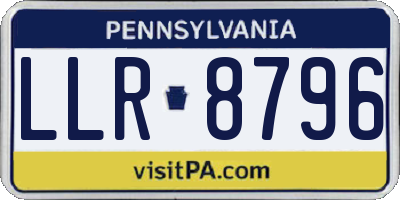 PA license plate LLR8796