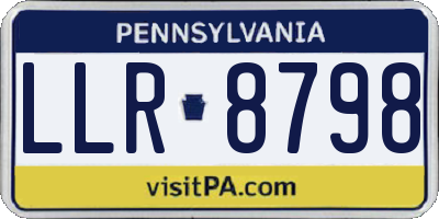 PA license plate LLR8798