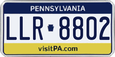 PA license plate LLR8802