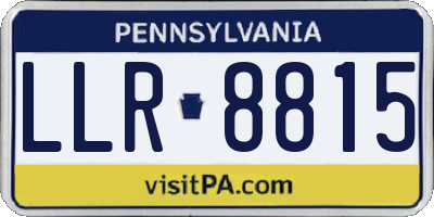 PA license plate LLR8815