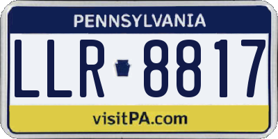 PA license plate LLR8817
