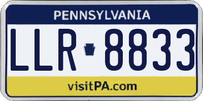 PA license plate LLR8833