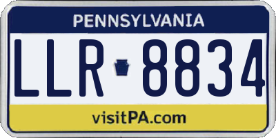 PA license plate LLR8834