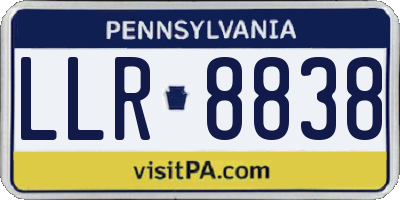 PA license plate LLR8838