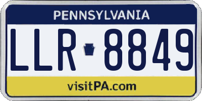 PA license plate LLR8849