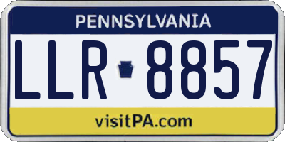 PA license plate LLR8857