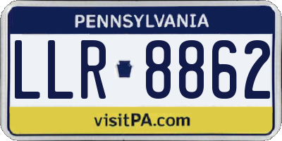 PA license plate LLR8862