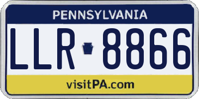 PA license plate LLR8866