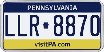 PA license plate LLR8870