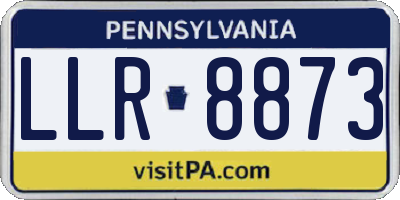 PA license plate LLR8873