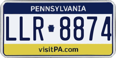 PA license plate LLR8874