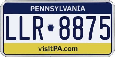 PA license plate LLR8875