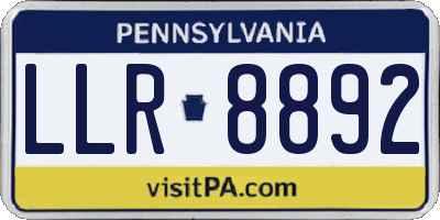PA license plate LLR8892