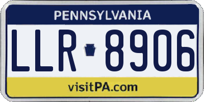PA license plate LLR8906