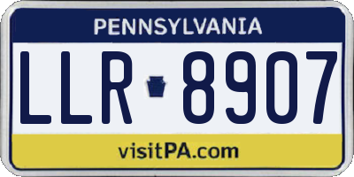 PA license plate LLR8907