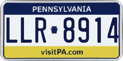 PA license plate LLR8914