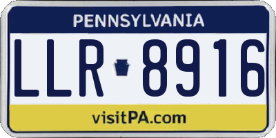 PA license plate LLR8916