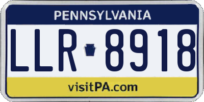 PA license plate LLR8918
