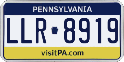 PA license plate LLR8919
