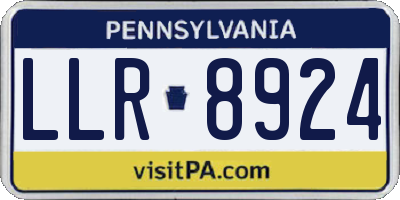 PA license plate LLR8924