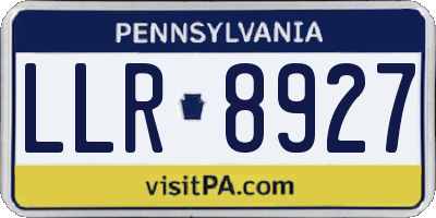 PA license plate LLR8927