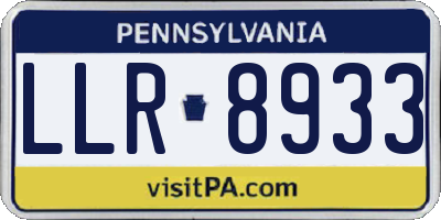 PA license plate LLR8933