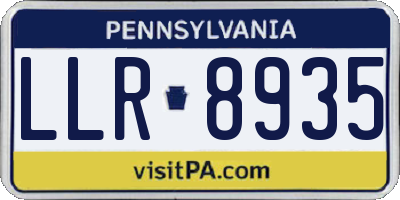 PA license plate LLR8935