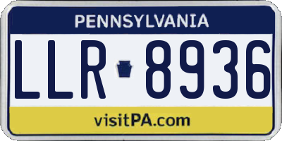 PA license plate LLR8936