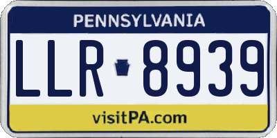 PA license plate LLR8939