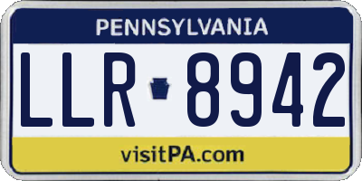 PA license plate LLR8942