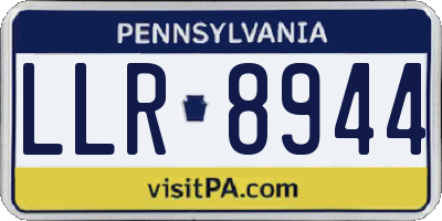 PA license plate LLR8944