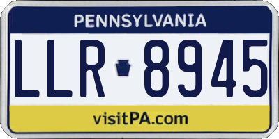 PA license plate LLR8945