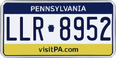 PA license plate LLR8952